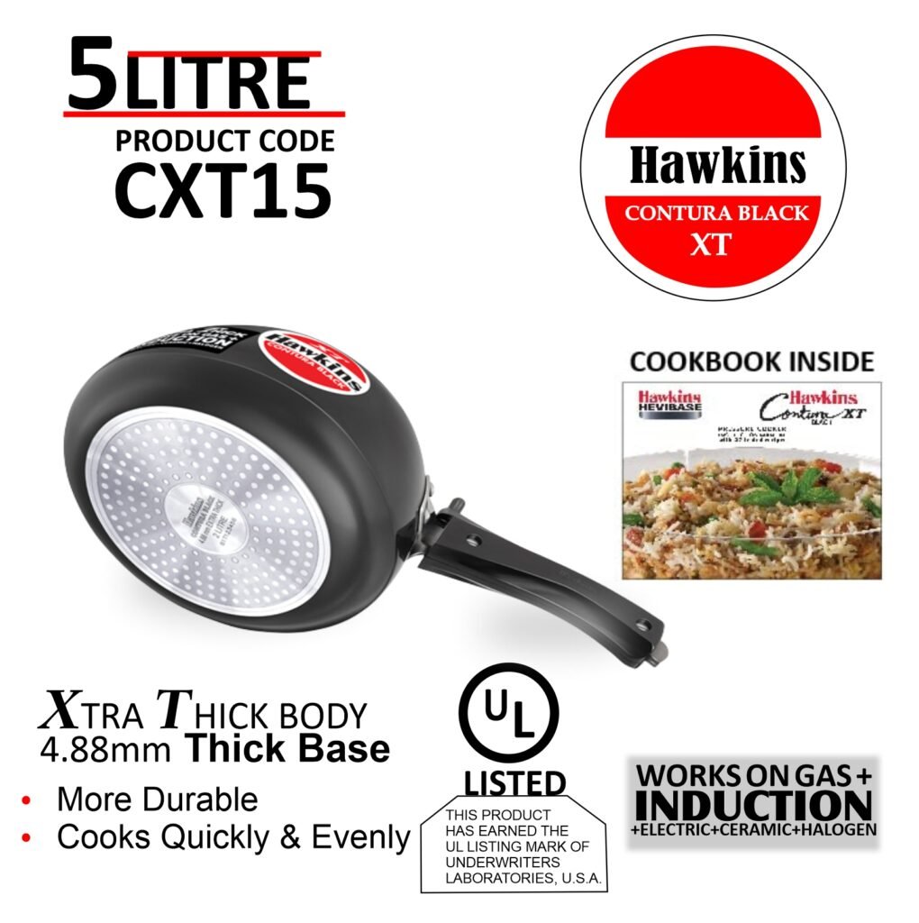Induction Base Cooker Best Hawkins Contura Black Induction Base Pressure Cooker 5Ltr - Lifemaker